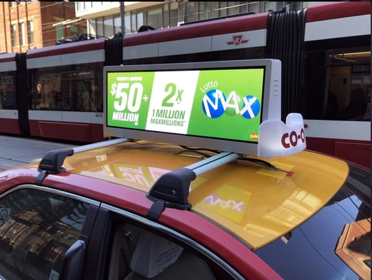 China Outdoor LED Display P4 P5 P6.67 Taxi-Top Advertising Moving Signage High Brightness IP65 4G/USB Control supplier