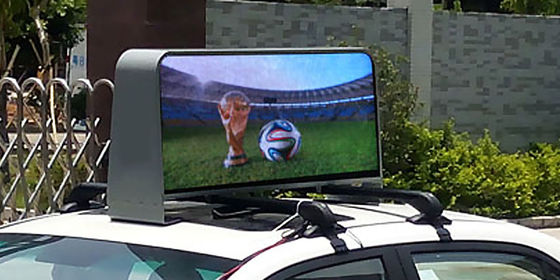 Customized Outdoor Full Color P5 Taxi Top Advertising Signs 9500K - 11500K