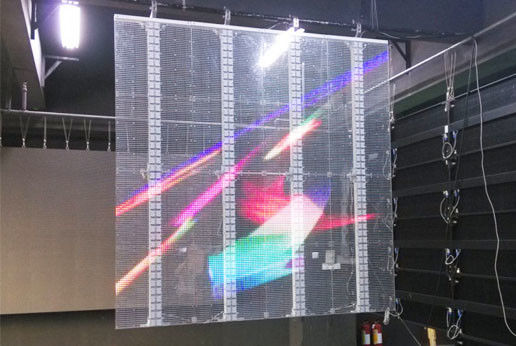 Transparent Led Display Media Player 50 mm x 100 mm High Transparency on Glass Wall