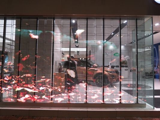Waterproof 20mm Outdoor Transparent Led Display Full Color 5500CD/㎡