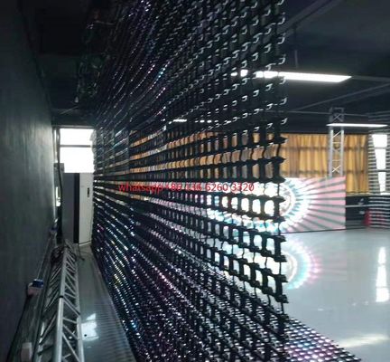 Stage LED Mesh Screen Wall Mesh Dot Full Color Flexible 50m X 50m , Black Color , PE  Material