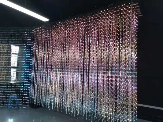 Stage LED Mesh Screen Wall Mesh Dot Full Color Flexible 50m X 50m , Black Color , PE  Material