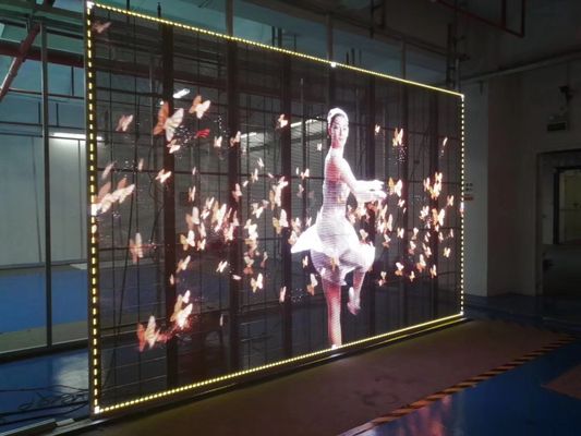 High Brightness Transparent LED Display Flexible Installation Cabinet 500*1000mm