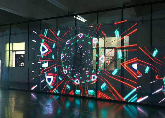 Rental Transparent LED Screen Video Wall Full Color P3.9-P15.625mm For Window Advertising