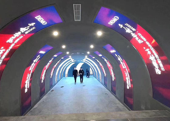 P2 Flexible Video Advertising Indoor Led Screen Curved Cylinder Display Integrated Forming Light And Thin Module