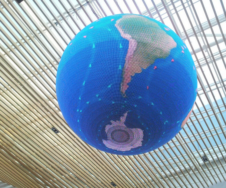 High Definition Flexible P4 SMD Curved Led Video Ball Indoor Led Advertising Screen For Museum