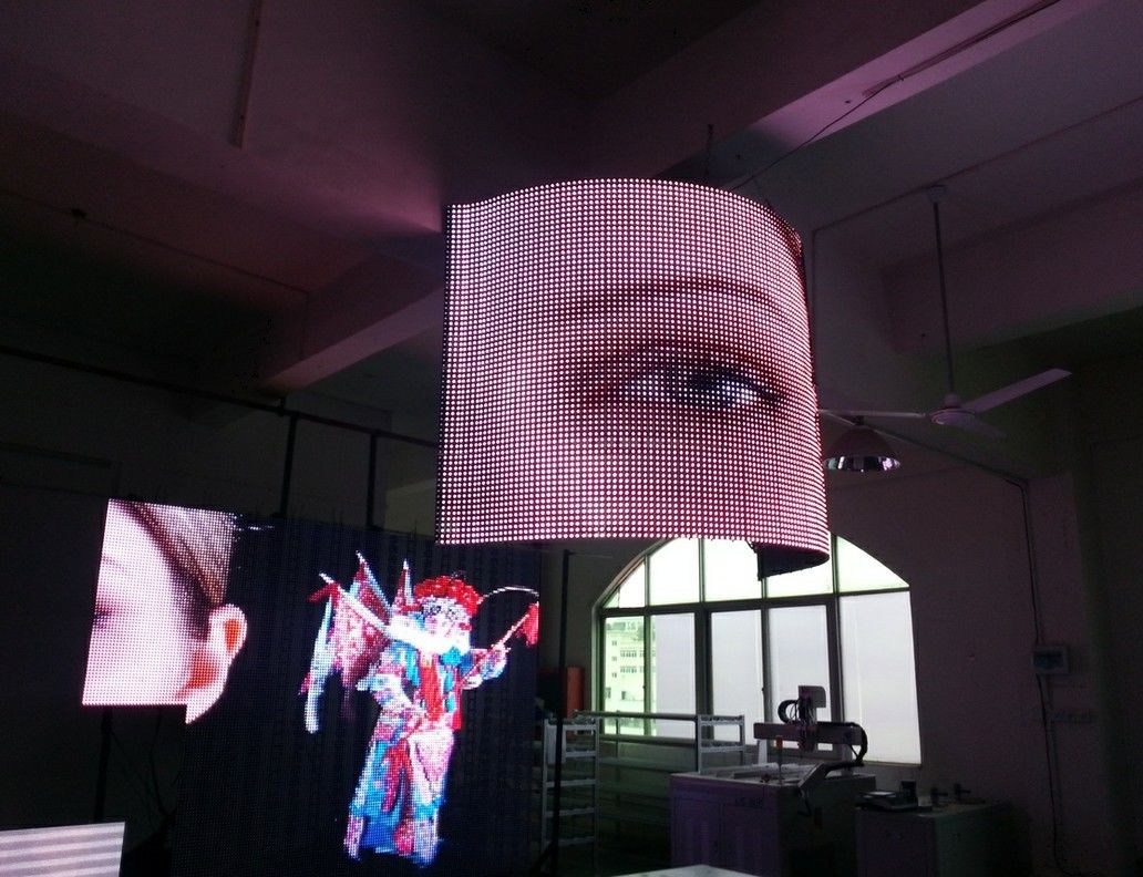 P20 DIP 346 Outdoor Full Color Transparent Led Curtain Display 2500 Pixel/M2