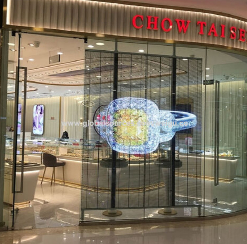 High-Brightness Transparent LED Screen Pixel 10 for Pure Outdoor Display with Flexibility Permeability 90%