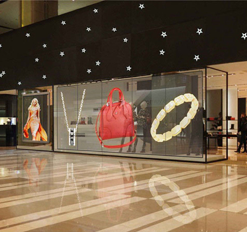 P3.91-7.8 Transparent Led Wall Window Showcase Slim Light Cabinet Unit Size 1000*500mm Weigh 10kg Sqm
