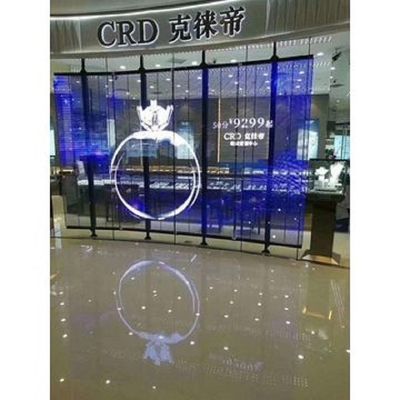 Transparent LED video wall commercial advertisment on glass wall etc